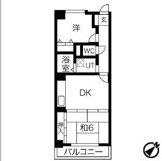 グレードタイム六甲(2DK/2階)の間取り写真
