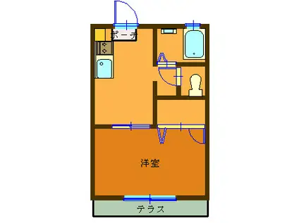 フレグランス紺屋II(1DK/1階)の間取り写真