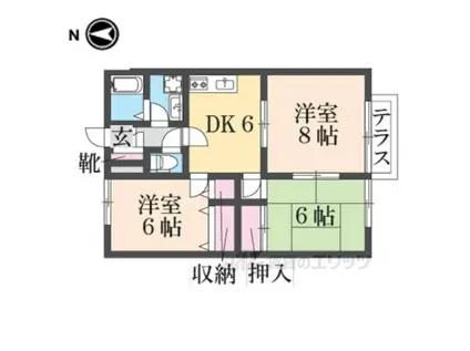 ビレットルネ(3DK/2階)の間取り写真