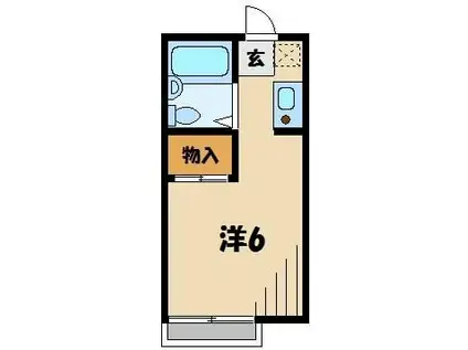 キャトルセゾンわかば(1K/1階)の間取り写真