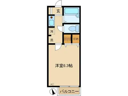 翠ハイツ(1K/2階)の間取り写真