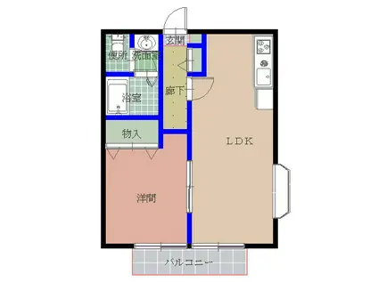 マイシャトウ ヒラス(1LDK/2階)の間取り写真