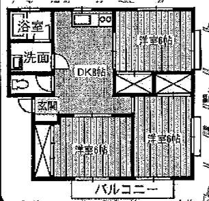 ファミーユ新涯B棟(2LDK/2階)の間取り写真