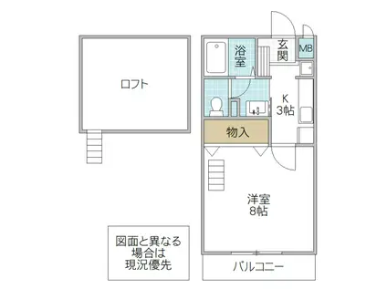 フォーライフヴィラ石川町(1K/4階)の間取り写真