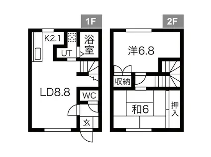メゾン17(2LDK/1階)の間取り写真