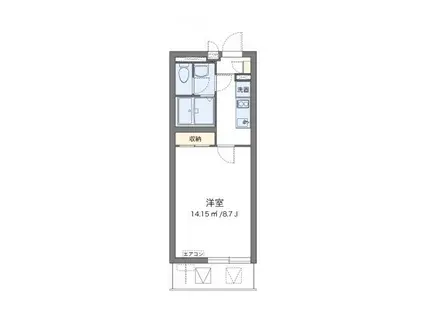 クレイノハイツサングリーンII(1K/2階)の間取り写真