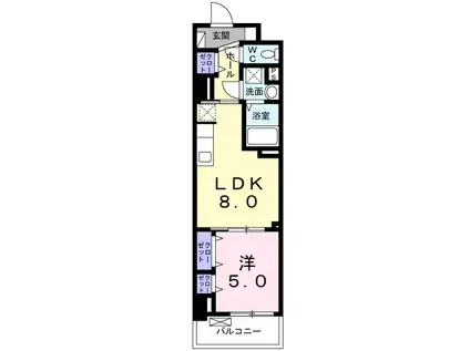 ブリランテ(1LDK/3階)の間取り写真