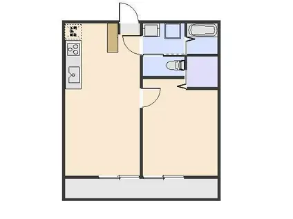 メゾンアクール(1LDK/2階)の間取り写真