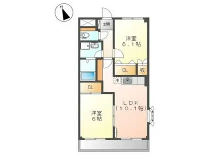ヤマトハイツ(2LDK/3階)の間取り写真