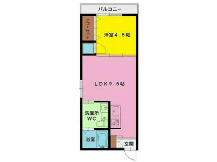 Fメゾン大領II番館(1LDK/2階)の間取り写真