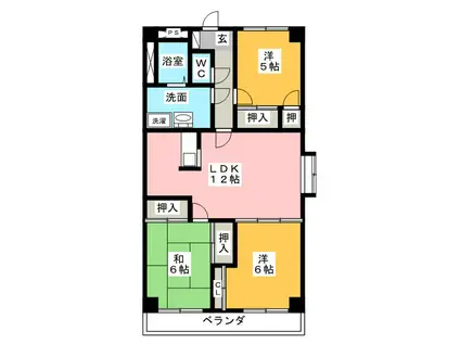 グランシャリオ(3LDK/2階)の間取り写真
