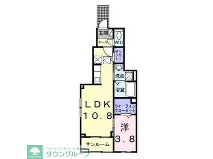 ココラ フェリーチェA(1LDK/1階)の間取り写真
