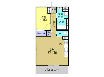 プランドールソフィアVI(1LDK/3階)の間取り写真