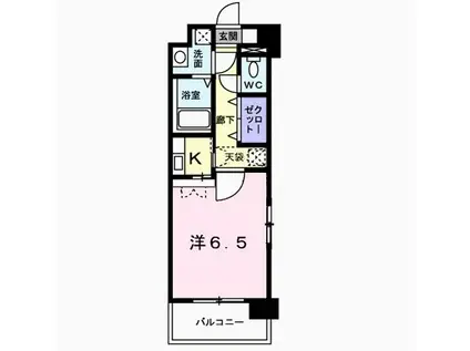 ウィザード空港通(1K/5階)の間取り写真