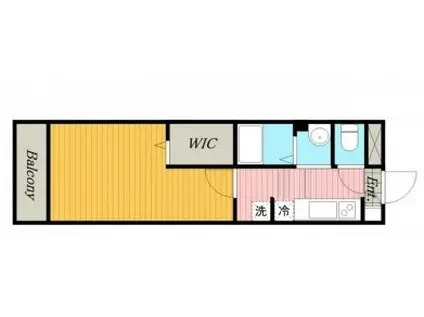 ルミエール二子(1K/2階)の間取り写真