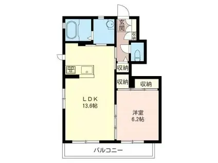 リール2(1LDK/1階)の間取り写真