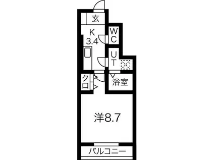 アメージングN.Y(1K/1階)の間取り写真