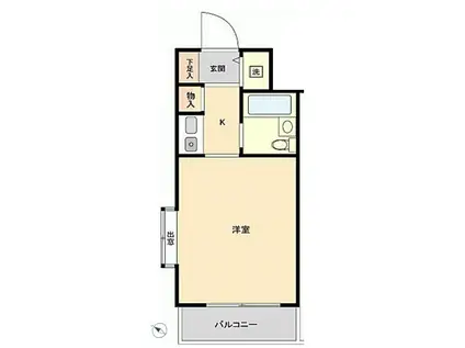 シルフィード相武台(ワンルーム/3階)の間取り写真