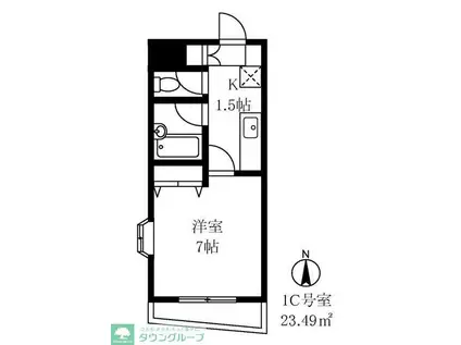 IC尾山台(1K/1階)の間取り写真