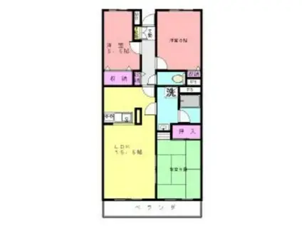 タウンコート(3LDK/4階)の間取り写真