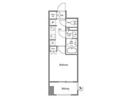 コスモグラシア池田山(1K/4階)の間取り写真