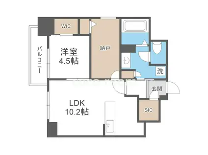 ルフォンプログレ新町(1SLDK/7階)の間取り写真