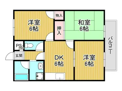 モアクレスト(3DK/3階)の間取り写真