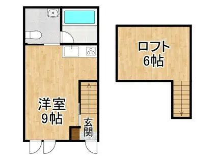 エコホームS1(ワンルーム/1階)の間取り写真