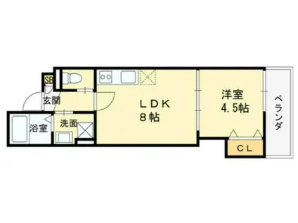高槻市赤大路共同(1LDK/2階)の間取り写真