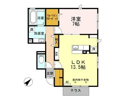 BRYANTPARK(1LDK/1階)の間取り写真