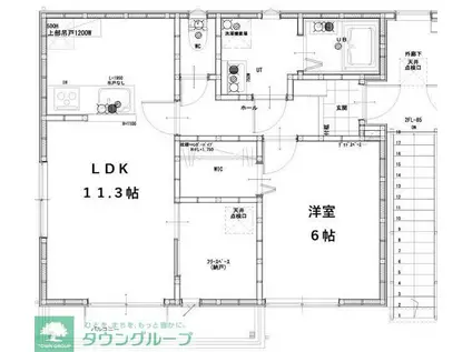 グランソフィア貝柄山(1SLDK/2階)の間取り写真