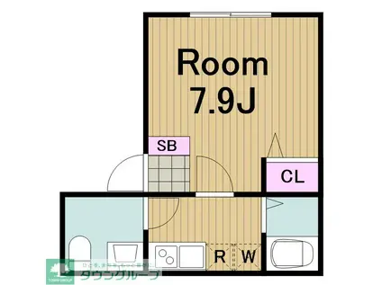 港北区岸根町アパート(1K/3階)の間取り写真
