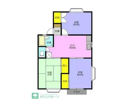 ハイツなでしこ(3DK/1階)の間取り写真