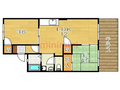 エクセルビュー(2LDK/1階)の間取り写真