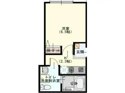 ラヴィアキツ(1K/3階)の間取り写真