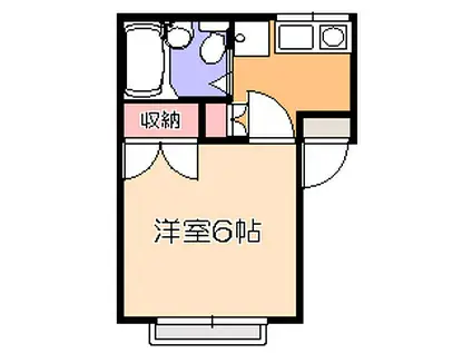 伊勢原シティハウス(1K/2階)の間取り写真