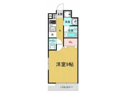 エスト東古松(1K/1階)の間取り写真