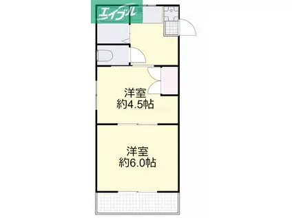 フローリッシュ神田I(2K/1階)の間取り写真