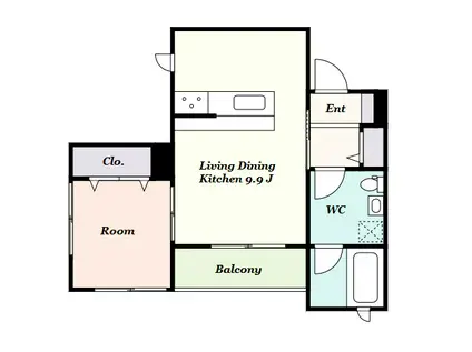 プティ・ピスィーヌ(1LDK/1階)の間取り写真