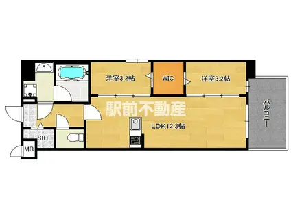 MODERN PALAZZO六本松NOB(2LDK/7階)の間取り写真