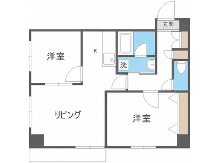 ラフォーレ円山(2LDK/1階)の間取り写真