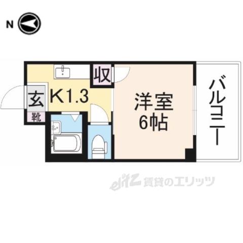 メゾンふたかみ(1K/2階)の間取り写真