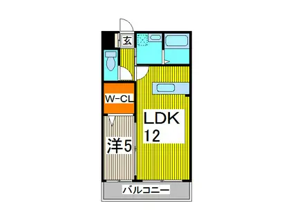 アルト・ポンテ(1LDK/3階)の間取り写真