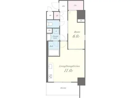 プティフルール(1LDK/5階)の間取り写真