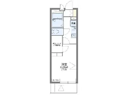 レオパレス青雲(1K/1階)の間取り写真