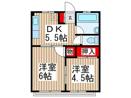 メゾン豊島(2DK/3階)の間取り写真