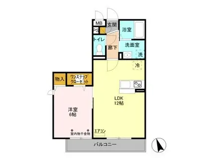パークフラッツ(1LDK/2階)の間取り写真