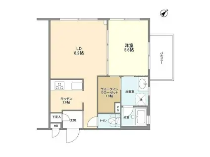 コンフォリア学芸大学(1LDK/4階)の間取り写真
