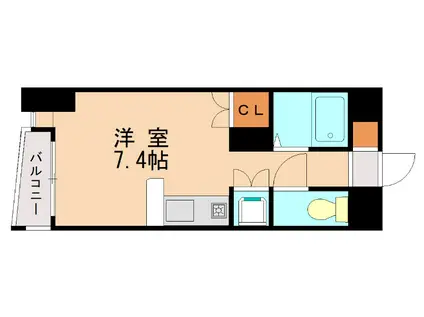 博多祇園エクセル43(ワンルーム/8階)の間取り写真
