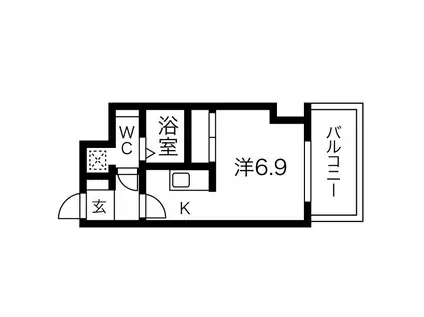 アストリア北大前(1K/10階)の間取り写真